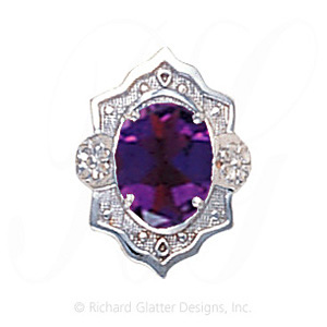 GS400 AMY - 14 Karat Gold Amethyst Slide 